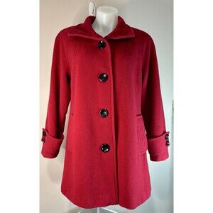 Women’s Vintage Mackintosh New England Red Wool Blend Car Coat Medium
